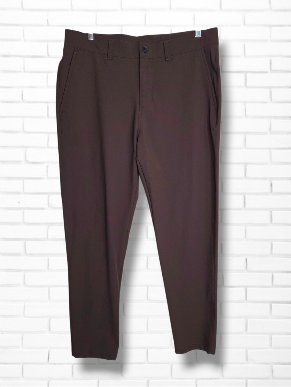Lululemon ABC Slim-Fit Chocolate Brown Trouser 32"L *WovenAir Size 36